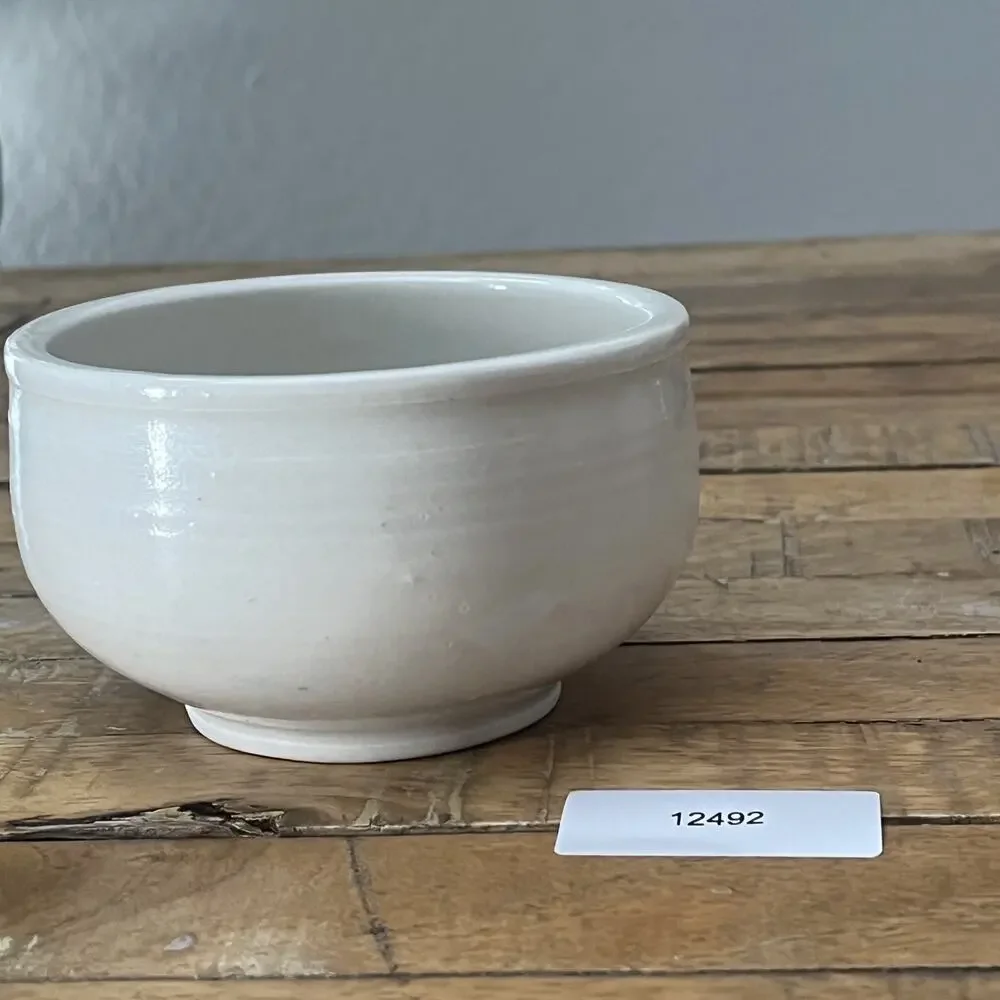 Art Studio Potter Matcha Bowl White Ceramic Tea Bowl 4.5